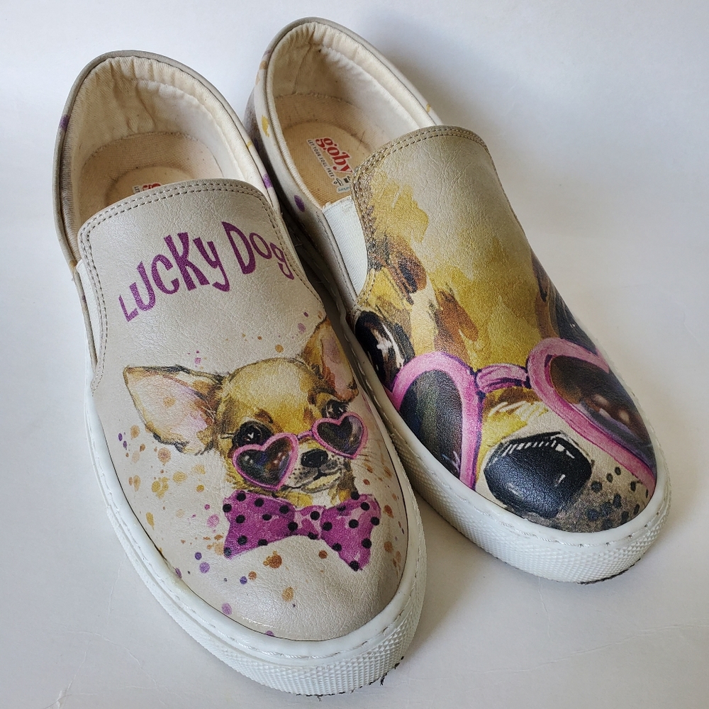 Goby Shoes Chihuahua Dog Lucky Dog Slip On Flats Size 40